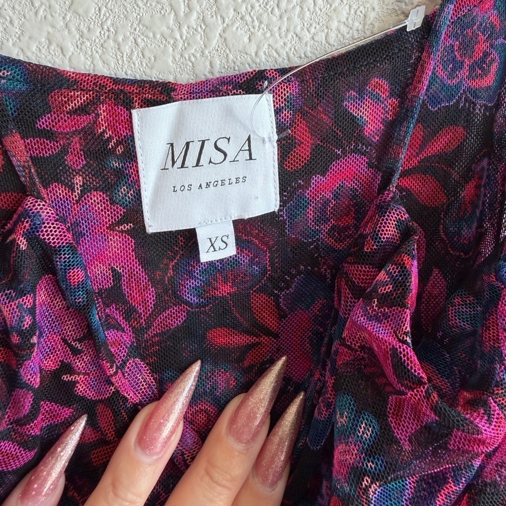 MISA Los Angeles Nicola Midi Dress in Electric Ditsy - Picture 8 of 9